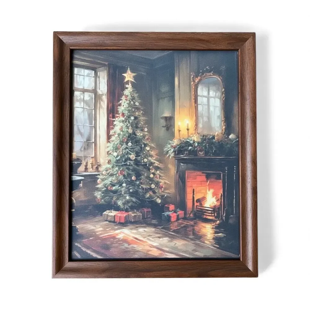 Vintage Rustic Farmhouse Christmas Wall Art 10x8 Print – Unframed Decor
